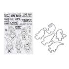 Gnomes Clear Stamps and Dies Cuts, 5 Kinds Gnomes Silicone Stamp for Card Mak...