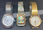 Lot of 3 Nice Large Cased Women's Working Quartz Watches + FREE SHIPPING
