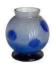Art Deco geometric glass vase by Charles Schneider & Le Verre Francais