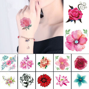 Fashion Waterproof Temporary Flower Tattoo Sticker Women Sex Flash Fake Tatoos#