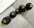 Chanel Set of 8 Interwoven Silk Rope and Logo Buttons VERY RARE NEW