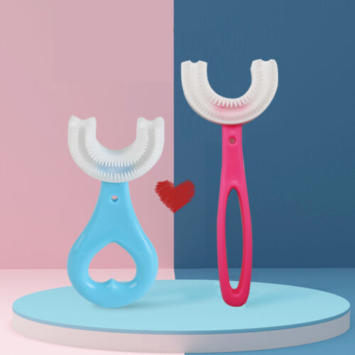 Dental 2Pcs Children Kids Baby Toothbrush 360° U-shaped Brush Oral Teeth Cleaner