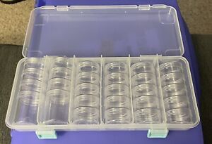 Large Plastic Bead Storage Organizer Box, 28 Jars - Containers for Beads & Suppl