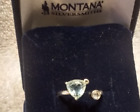 Montana Silversmiths 925 Sterling Silver Ring Large Stone Crystal End One Size