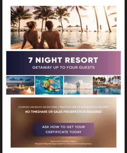 Free Vacation, Hotel Savings Card, Or Restaurant Certificate *READ DESCRIPTION*