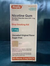 Rugby nicotine gum 2 mg Sugar Free original flavor  (EXP 03/26) 50 pieces SEALED