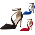 Women Stilettos High Heel Ankle Strap Pointed Toe Dress Pump Shoes Wedding Party