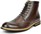Men Dress Ankle Motorcycle Oxford Boots Wingtip Toe Oxford Shoes US SIZE 6.5-15