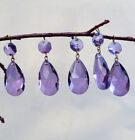 5 Purple Amethyst Glass Crystal Prism Lamp Chandelier Part Suncatcher dark pins
