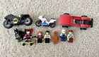 LEGO 7 Mini figures + Vehicles Lot Batman Harley Quinn DC City Harry Potter