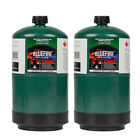 BLUEFIRE 2x Propane Camping Gas Fuel Cylinder Canister 16oz Tank 95% High Purity