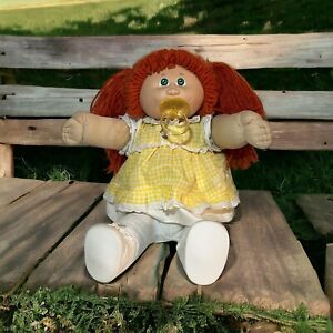Cabbage Patch Kids Doll HM# 4 Pacifier Green Eyes Red Hair 2 Dimples 1985