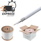 RG6 500FTCable Bulk Coaxial Cable Wire Dual Shield 18AWG White Coax Satellite TV