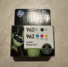 12/2025 OEM HP 962XL 962 Black Color Set 4 Pack Ink Cartridge XL 3JB34AN Box