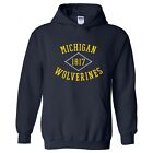 Michigan Wolverines Stitch Arch Team Color Hoodie - Navy
