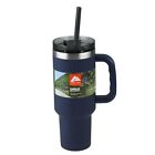 Ozark Trail 40-oz Double Wall Stainless Steel Tumbler With Handle & Lid, Blue