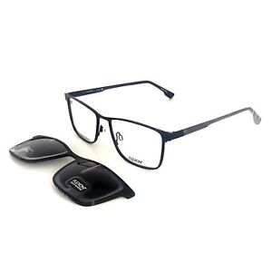 New ListingNEW FLEXON MAG SET FLX 1001 412 Navy Eyeglasses with Polarized Clip On 57/17/145