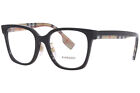 Burberry BE2347F 3942 Eyeglasses Frame Women's Black Full Rim Square Shape 52mm