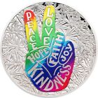 2019 Benin Peace & Love (Cannabis) 1 oz Silver Coin with Mintage of 999 only.