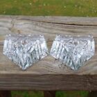 2 Signed WATERFORD Crystal FIONN'S KNOT Pattern PLACE CARD HOLDERS 2003 EXUC NR