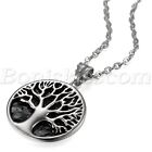 Vintage Retro Tree of Life Pendant Men's Stainless Steel Necklace With 22