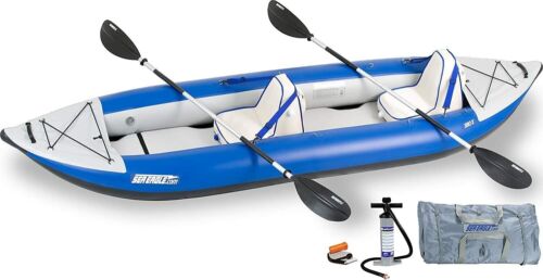 Sea Eagle 380x Explorer Pro Inflatable Kayak w/ Tall Back Seats & AB40 Paddles