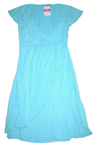FRESH PRODUCE Small Delray Ocean Blue TEAROOM Cafe Wrap Dress $85 NWT New S