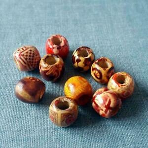 100pcs Wooden Beads Large Hole Mixed For Macrame Jewelry Making Crafts