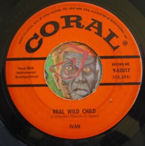 New ListingHEAR Ivan & Buddy Holly 45 Real Wild Child / Oh You Beautiful CORAL rockabilly