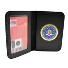 FBI Medallion Leather ID Card Case Contractor License Credit Holder Perfect Fit