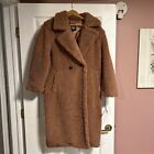 $248 NEW Women’s SMALL UGG RTW Dusty Rose Gertrude Long Teddy Coat Pink/Brown