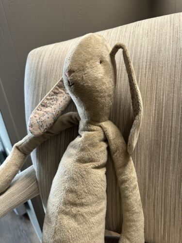 Large Maileg Mellow Bunny Rabbit Brown Soft Plush Beanie Toy 26” USED