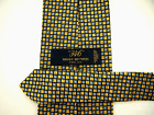 Brooks Brothers 346 Mens Necktie Tie Gold Blue Checkered Textured 59