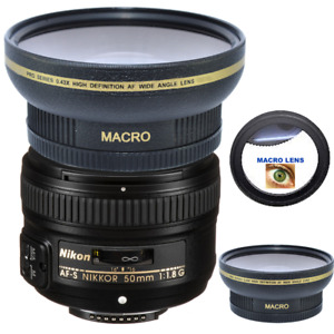 58mm ULTRA WIDE ANGLE MACRO HD 16K LENS FOR  Nikon AF-S NIKKOR 50mm f/1.8G Lens