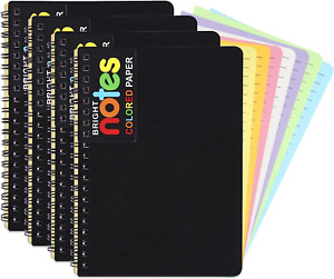 4 Pack Spiral Notebook 5 X 7 Inches College Ruled Note Journals Poly Cover 7 Bri