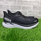 Hoka One  One Clifton 8 Shoes Men's Size 10 D Black White Running Gym BWHT
