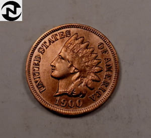 1900 Indian Head Penny Cent ~ Borderline Uncirculated (red) *AU++* ~ 1 Coin