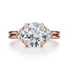 Wedding Ring Certified Diamond Rose Gold 14K Round IGI GIA Lab Created 1.40 Ct