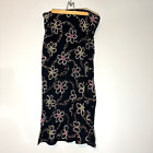 SAG HARBOR Womens Maxi Skirt Size 14 Black Floral Boho Retro A-Line