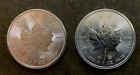 New Listing2014 & 2021 Canada $5 Silver Maple Leaf Coins, 1 Ounce 9999 fine each - No Res
