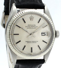 Mens Rolex Oyster Perpetual Datejust Stainless Steel White Gold 36mm Watch