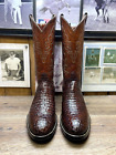 IMMACULATE CONDITION JUSTIN BOOTS EXOTIC BROWN LIZARD 10.5D MENS COWBOY BOOTS