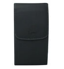 Black Vertical Leather Case with Belt Clip Pouch Holster 4.05 x 2.08 x 0.47 inch