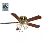 Ceiling Fan LED Light Kit Indoor Flush Mount Polished Brass Luxury Finish 52 in
