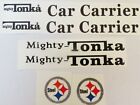 water slide decal set Mighty Tonka Car carrier  with steel logo W/TRACKING
