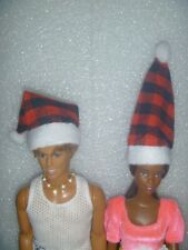 (2) Plaid Santa Hats for Your Barbie, Ken or Same Size Friends