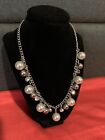 Pearl And Crystal Necklace-Costume jewelry with Adjustable chain