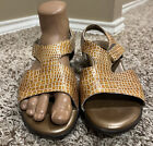 SAS Tripad Comfort Suntimer Marigold Croc Leather Strap  Sandals Heel Size 9 WW