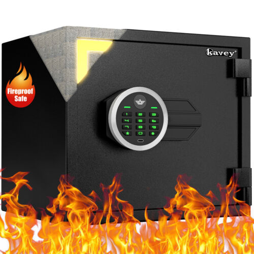 Kavey 1.2 Cub Fireproof Safe Box Fireproof Waterproof Digital Home Money Safe