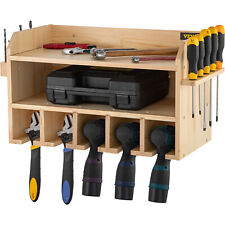 VEVOR Power Tool Organizer 5 Slots 2-shelf Polished Wood Drill Charging Station